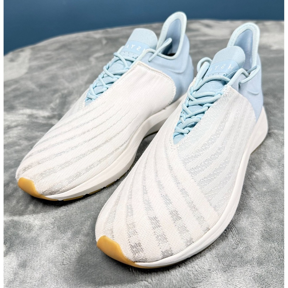 Saysh One Sneakers Womens 8 White Ice Blue Knit Runner Shoes